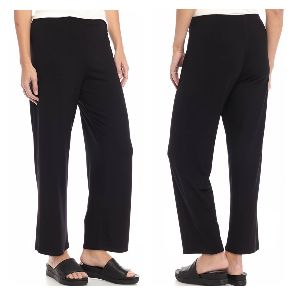 LIKE NEW Eileen Fisher Black Cropped Stretch Pant